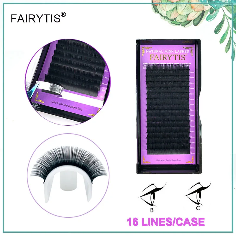 FAIRYTIS 16Rows Volume Lash Extensions B C D Curl Handmade Mink Eyelash Extension Professionals Soft Natural Lashes
FAIRYTIS 16Rows Volume Lash Extensions B C D Curl Handmade Mink Eyelash Extension Professionals Soft Natural Lashes