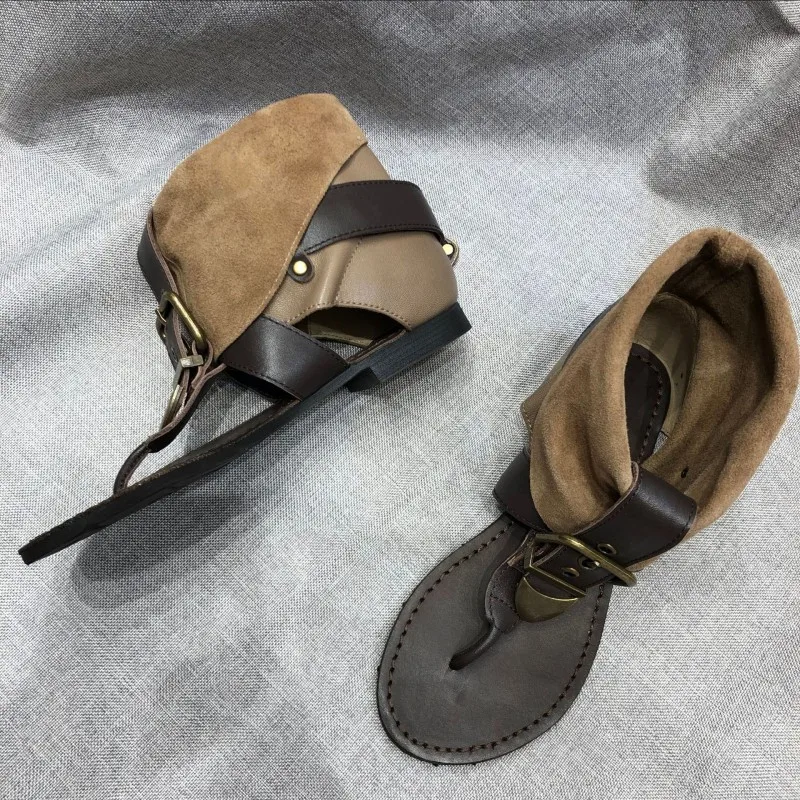 England Style Vintage Genuine Leather Flat Sandals Slip-on Ladies Flip Flops Summer Women Handmade Camel Color Mid-Top Shoes
England Style Vintage Genuine Leather Flat Sandals Slip-on Ladies Flip Flops Summer Women Handmade Camel Color Mid-Top Shoes
