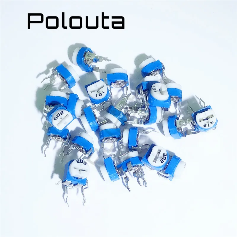 10 Pcs Polouta Resistor Blue and White Adjustable Resistance Horizontal WH06-2A 200R 2K 20K 200k 500R 5K 50K 500K Resistor Kit
10 Pcs Polouta Resistor Blue and White Adjustable Resistance Horizontal WH06-2A 200R 2K 20K 200k 500R 5K 50K 500K Resistor Kit