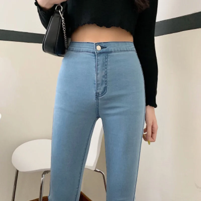 Slim Jeans For Women Skinny High Waist Woman Denim Pencil Pants Stretch Waist Slim Female Trousers Multi-size Spring Autumn 
Slim Jeans For Women Skinny High Waist Woman Denim Pencil Pants Stretch Waist Slim Female Trousers Multi-size Spring Autumn
