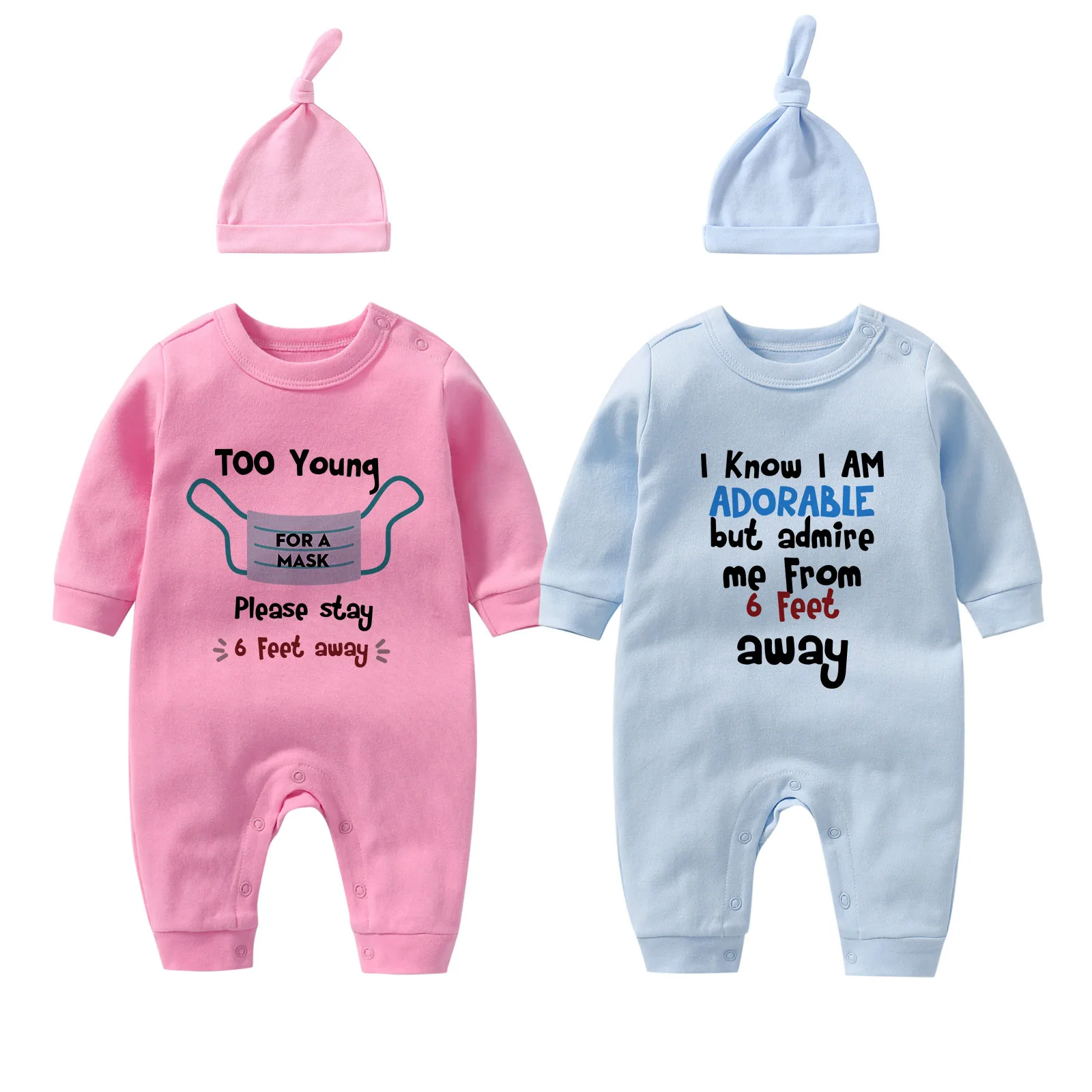YSCULBUTOL Baby cotton onesies please stay six steps away from me twin baby clothes for epidemic prevention and control
YSCULBUTOL Baby cotton onesies please stay six steps away from me twin baby clothes for epidemic prevention and control