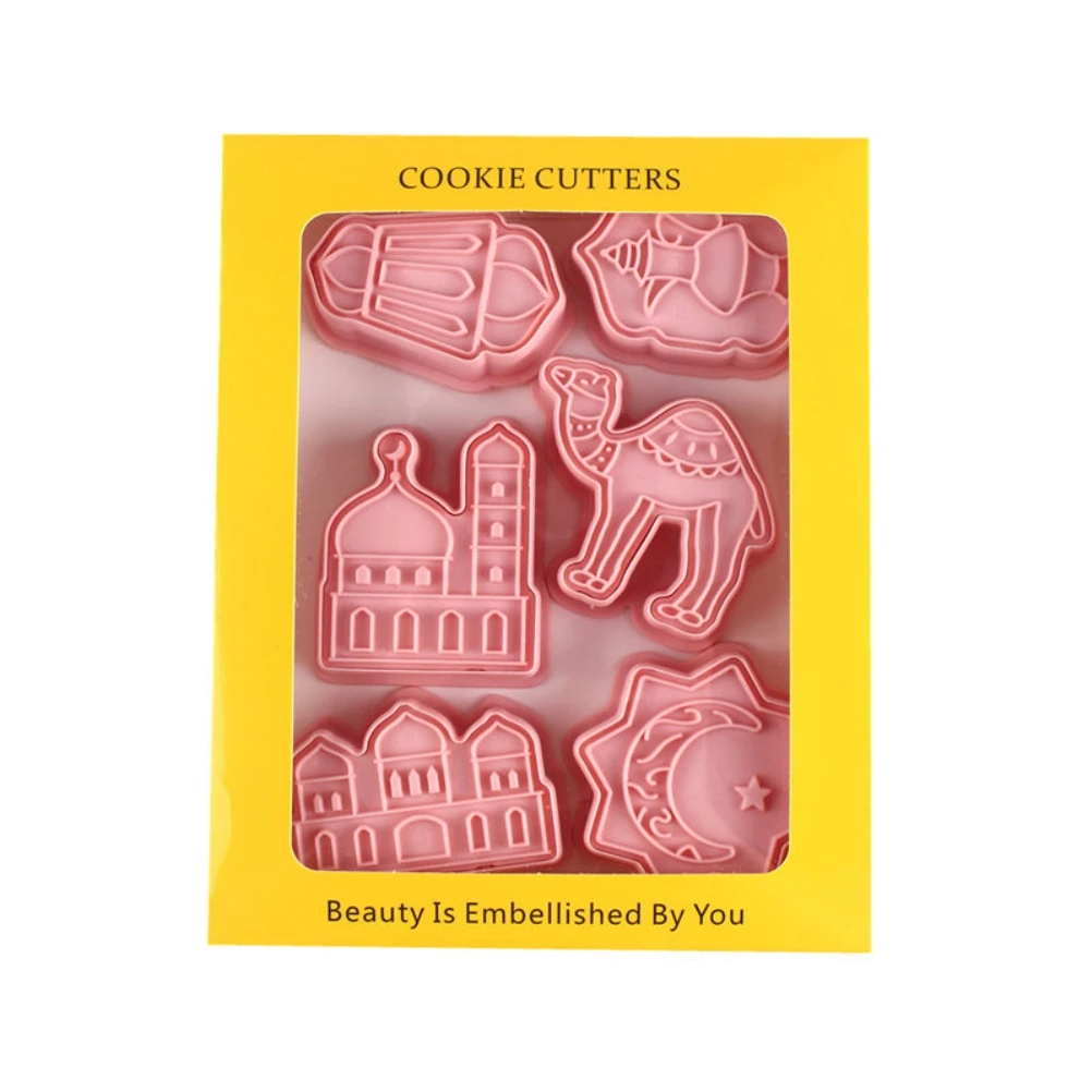 6pcs 19*15cm Eid Mubarak Cake Cutting Machine Cookie Cutter Silicone Biscuit Mold Fondant Dessert Baking Tools For Party Decor
6pcs 19*15cm Eid Mubarak Cake Cutting Machine Cookie Cutter Silicone Biscuit Mold Fondant Dessert Baking Tools For Party Decor