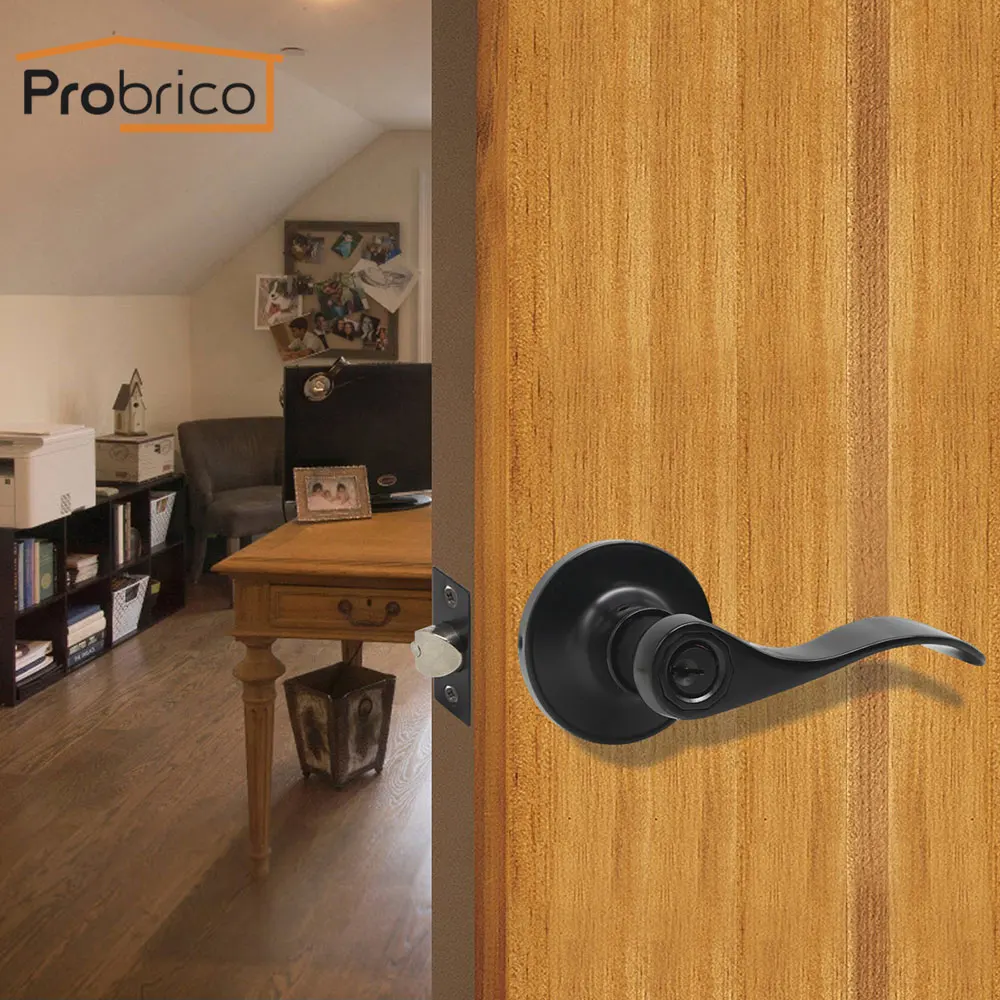 Probrico Black door handles for Interior door Locks front back lever lock cylinder/latch wooden gate lock handle set DL12061 
Probrico Black door handles for Interior door Locks front back lever lock cylinder/latch wooden gate lock handle set DL12061