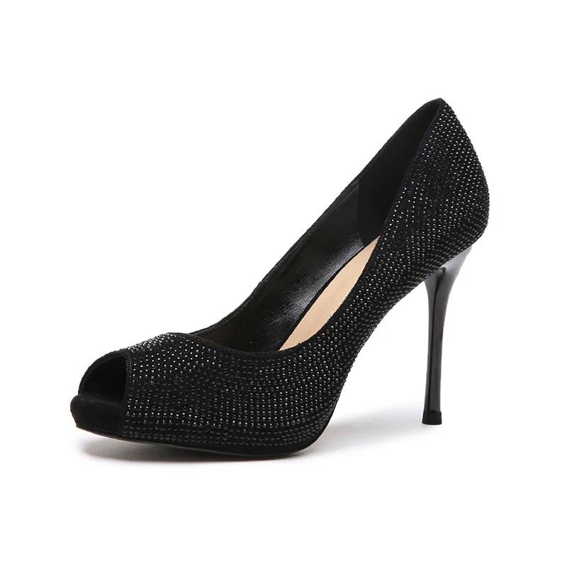 Single Shoes Peep Toe Gold Rhinestone Women Sandals Thick-Soled Stiletto High Heels Black Sexy Nightclub Women's Shoes Set Feet
Single Shoes Peep Toe Gold Rhinestone Women Sandals Thick-Soled Stiletto High Heels Black Sexy Nightclub Women's Shoes Set Feet