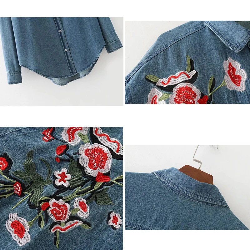 HStar 2020 Autumn Blouse Shirt Women Denim Flower Embroidery Single Breasted Blouse Female Casual Long Sleeve Tops
HStar 2020 Autumn Blouse Shirt Women Denim Flower Embroidery Single Breasted Blouse Female Casual Long Sleeve Tops