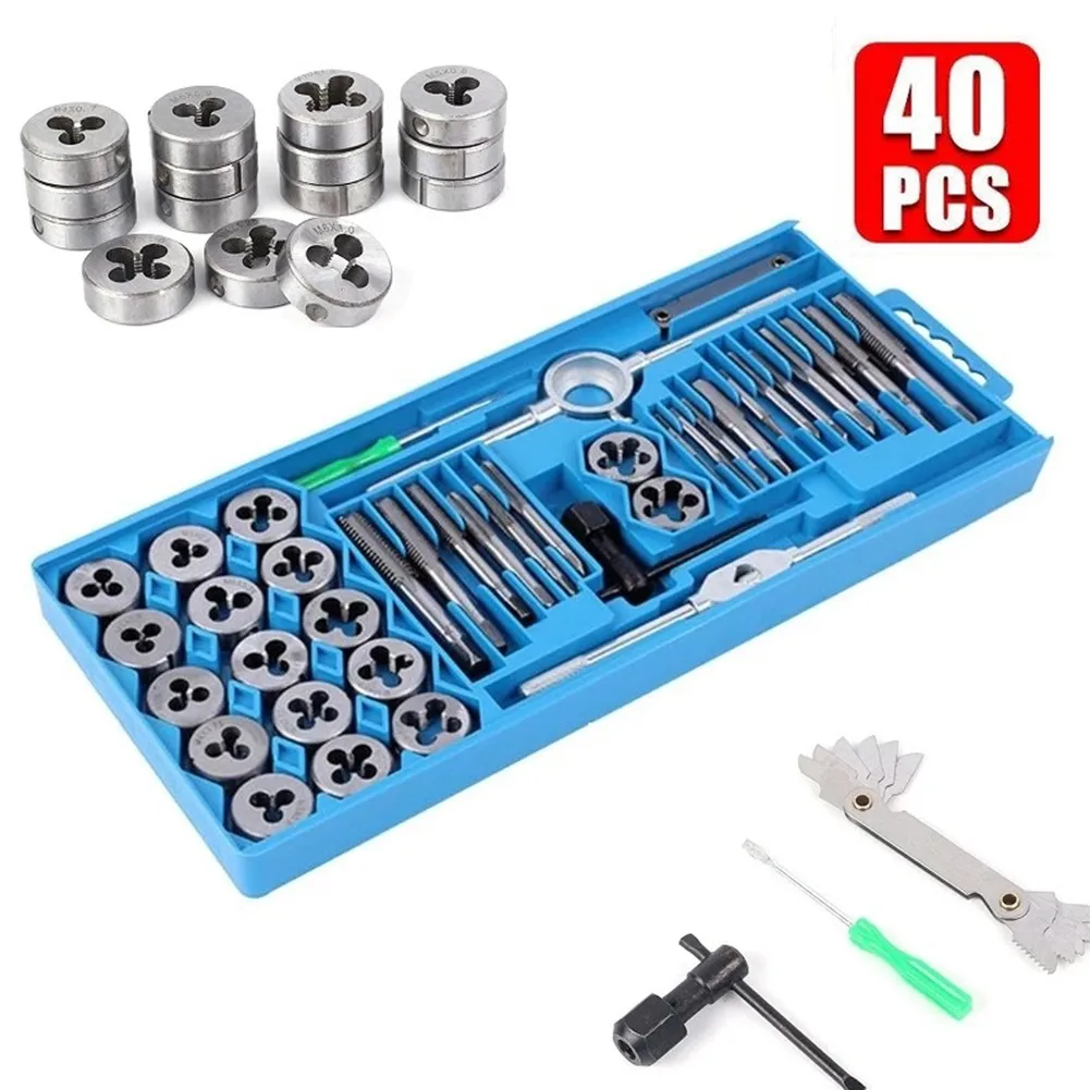 40pcs Tap Die Set M3-M12 Screw Thread Metric Tap Wrench DIY Kit Wrench Screw Threading Hand Tools Alloy Metal With Bag Fast Ship
40pcs Tap Die Set M3-M12 Screw Thread Metric Tap Wrench DIY Kit Wrench Screw Threading Hand Tools Alloy Metal With Bag Fast Ship