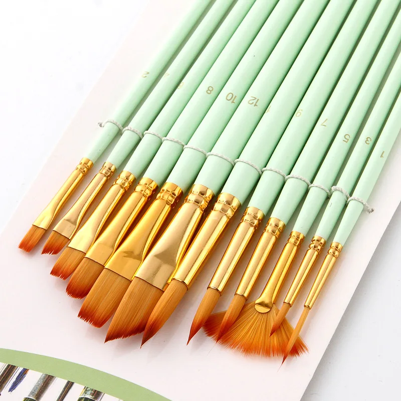 12 Pcs/Set Art Model Paint Nylon Hair Acrylic Oil Watercolour Drawing Supplies Craft Artist Draft Brushes
12 Pcs/Set Art Model Paint Nylon Hair Acrylic Oil Watercolour Drawing Supplies Craft Artist Draft Brushes