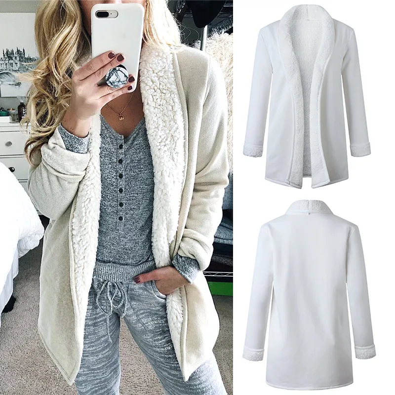 New Women Plush Winter Thick Blouse Coat Solid Lapel Long Sleeve Ladies Coat Tops Abrigos Mujer Invierno 2019
New Women Plush Winter Thick Blouse Coat Solid Lapel Long Sleeve Ladies Coat Tops Abrigos Mujer Invierno 2019