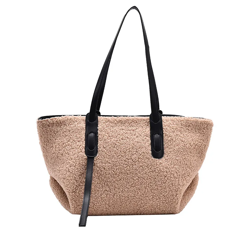 2020 New Winter Women Wool Totes Solid Color Warm Soft Plush Faux Fur Handbags Lady Casual Large Capacity Shoulder Bag
2020 New Winter Women Wool Totes Solid Color Warm Soft Plush Faux Fur Handbags Lady Casual Large Capacity Shoulder Bag