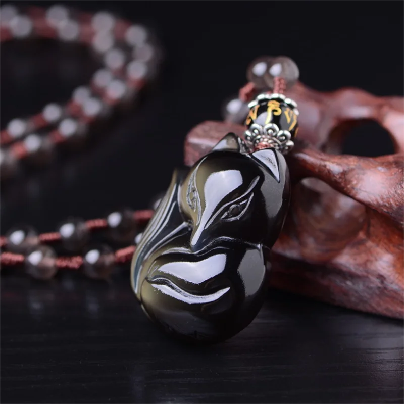 Fox Shaped Pendant Necklace With Ice Obsidian Bead For Women Natural Crystal Stone Necklace Black Obsidian Jewelry Accessories
Fox Shaped Pendant Necklace With Ice Obsidian Bead For Women Natural Crystal Stone Necklace Black Obsidian Jewelry Accessories