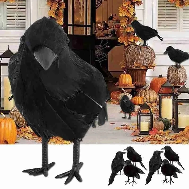 Модель черной вороны на Хэллоуин 1 шт. имитация искусственных птиц животные