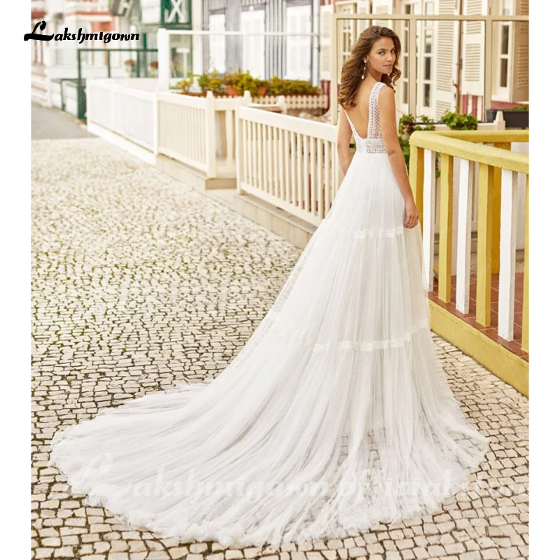 Sexy Beach Lace Wedding Dresses Backless A Line Ivory Tulle Bridal Gowns Vestidos Boda Vestido De Mariee
Sexy Beach Lace Wedding Dresses Backless A Line Ivory Tulle Bridal Gowns Vestidos Boda Vestido De Mariee