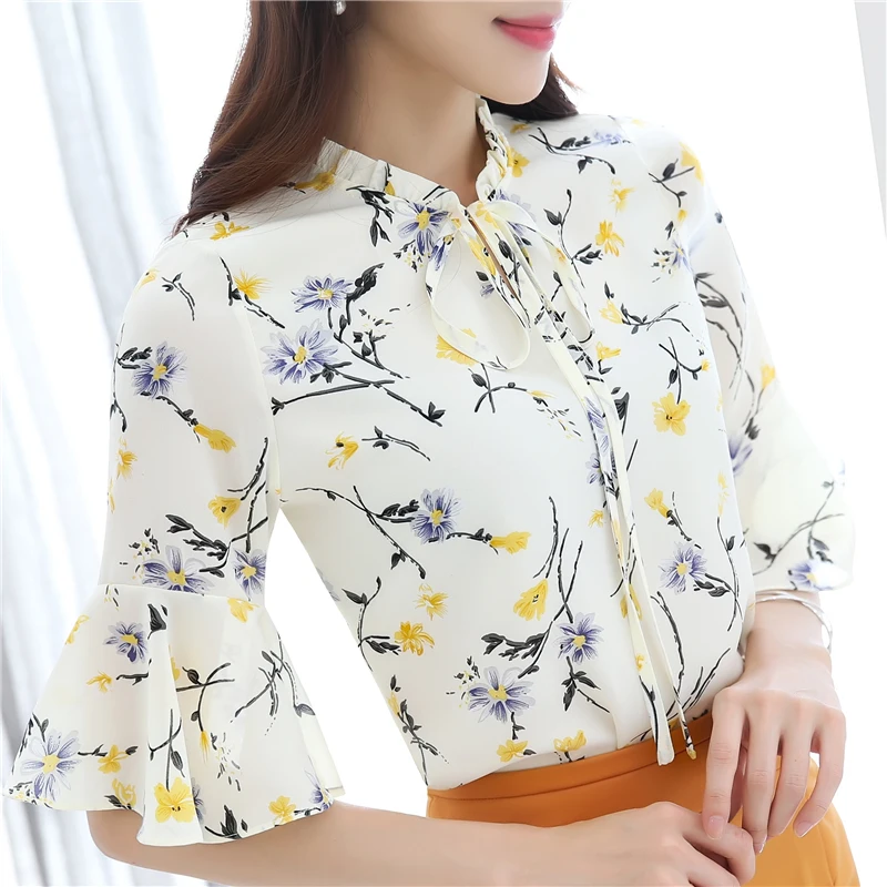 Houthion New Chiffon Women's Blouses Fashion Shirt Short Sleeve Top O-neck Loose Printed Blouse Summer Flare Sleeve Print
Houthion New Chiffon Women's Blouses Fashion Shirt Short Sleeve Top O-neck Loose Printed Blouse Summer Flare Sleeve Print