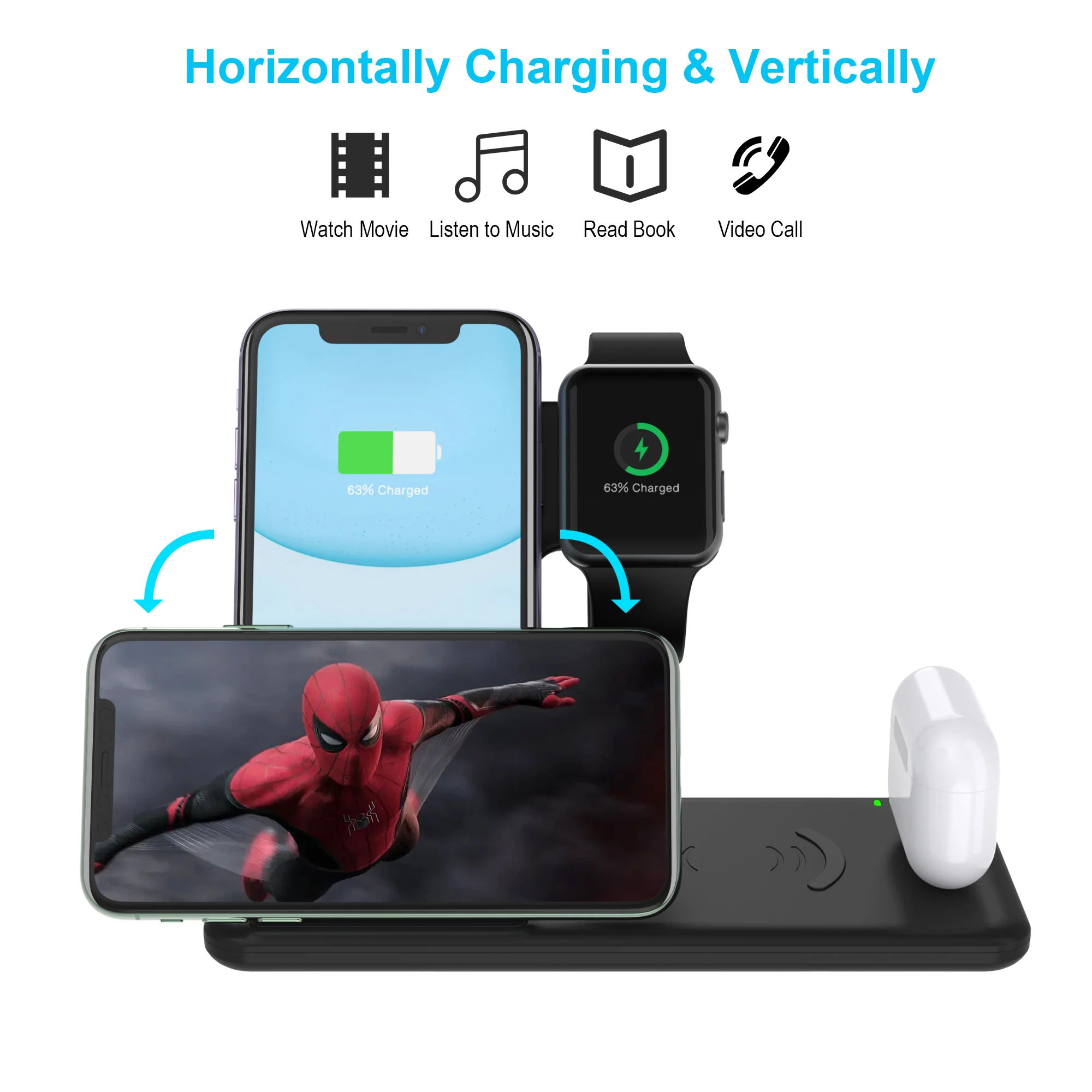 4 in 1 Fast Wireless Charger For IPhone Samsung Xiaomi Huawei Quick Charging StationFast Wireless Charging Dock Station
4 in 1 Fast Wireless Charger For IPhone Samsung Xiaomi Huawei Quick Charging StationFast Wireless Charging Dock Station