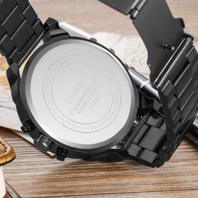 Cool Big Case Men Watch Luxury Brand Cagarny Military Relogio Masculino Black Stainless Steel Mens Quartz Clock Watch Man Hours
Cool Big Case Men Watch Luxury Brand Cagarny Military Relogio Masculino Black Stainless Steel Mens Quartz Clock Watch Man Hours