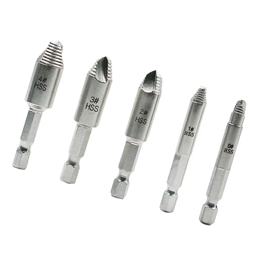 5Pieces Screw Extractor & Drill Bit Set - Heavy Duty High Speed Steel Remover Kit
5Pieces Screw Extractor & Drill Bit Set - Heavy Duty High Speed Steel Remover Kit