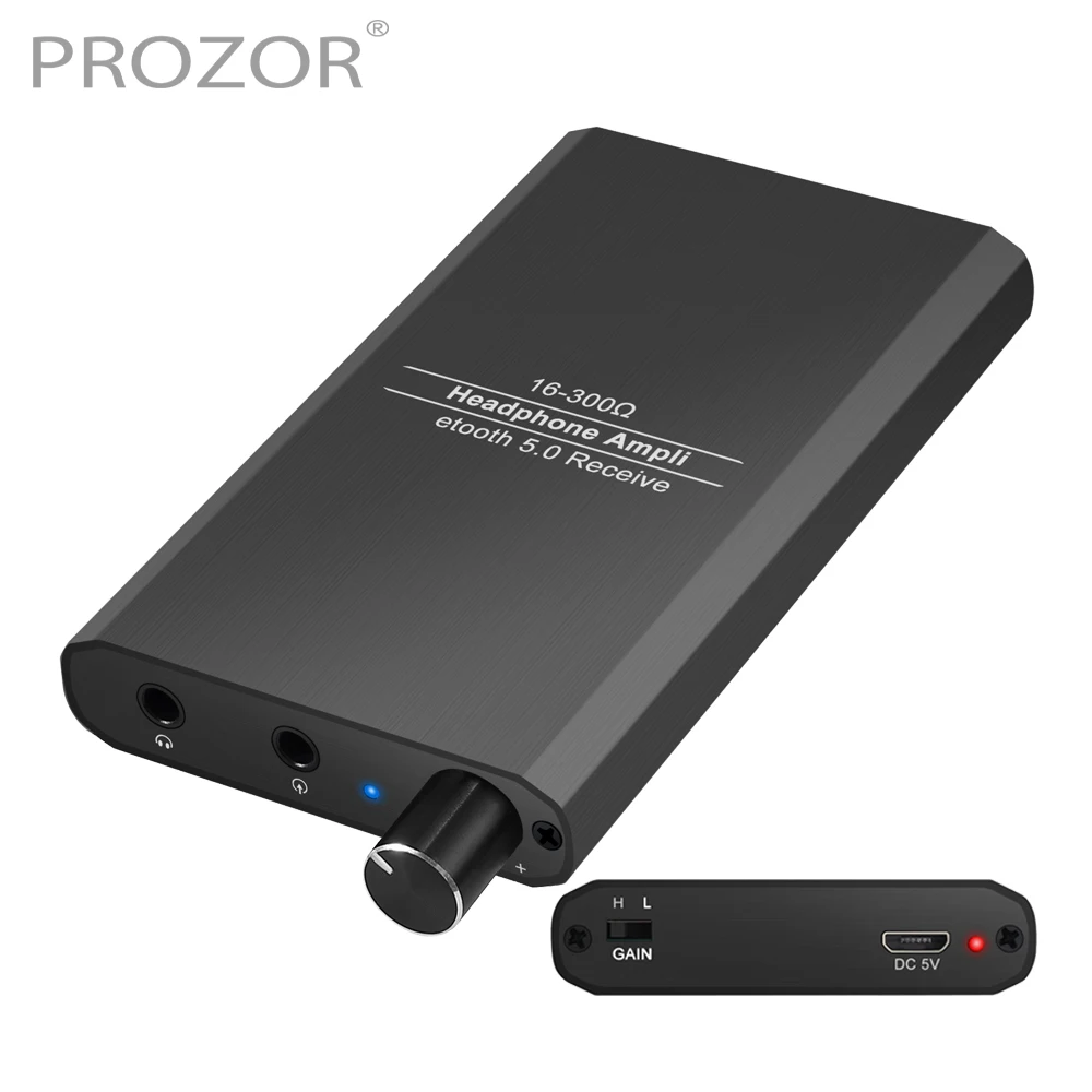 

PROZOR Bluetooth-совместимый 5,0 HiFi усилитель для наушников 16-300 Ω Портативный 3,5 мм AUX аудио наушники Amp поддержка SBC AAC для телефона