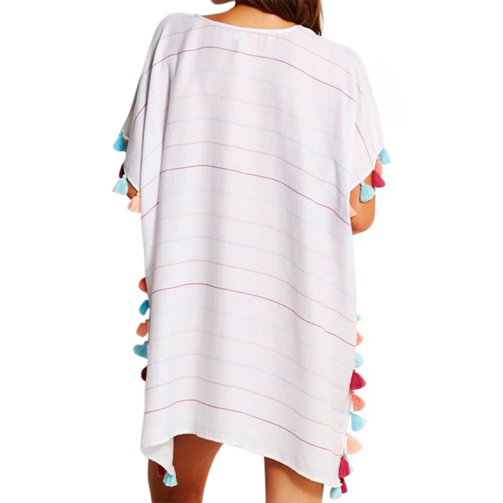 Tassel Cover-ups Solid V Neck Short Sleeve Top Women Beach Cover-up Loose Jumper Swimwears Bikinis Cover-ups
Tassel Cover-ups Solid V Neck Short Sleeve Top Women Beach Cover-up Loose Jumper Swimwears Bikinis Cover-ups