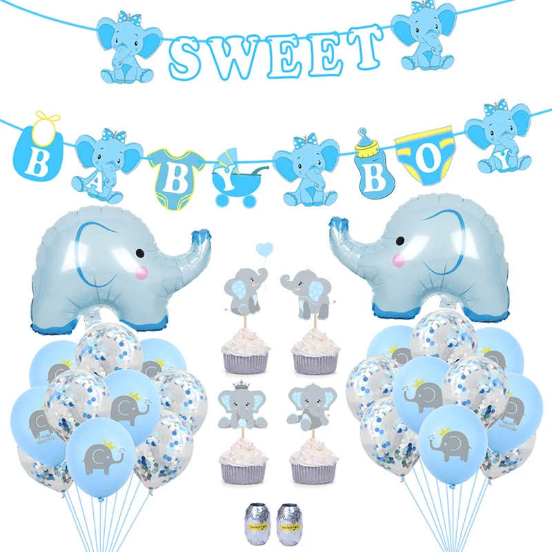 Baby Shower Party Decor for Boy Girl Blue Elephant Latex Balloon Pink Confetti Balloons Kids Birthday Party Decorations
Baby Shower Party Decor for Boy Girl Blue Elephant Latex Balloon Pink Confetti Balloons Kids Birthday Party Decorations