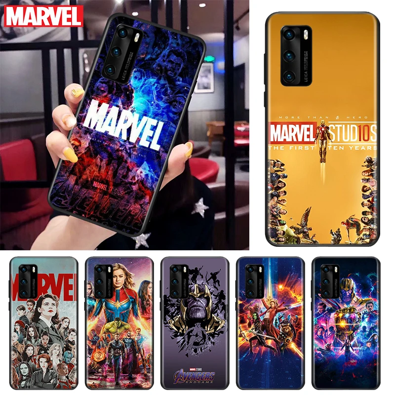 Черный мягкий чехол для телефона с принтом Marvel Мстители Huawei P Smart S Z Mate 40 RS 30 20 10 Pro