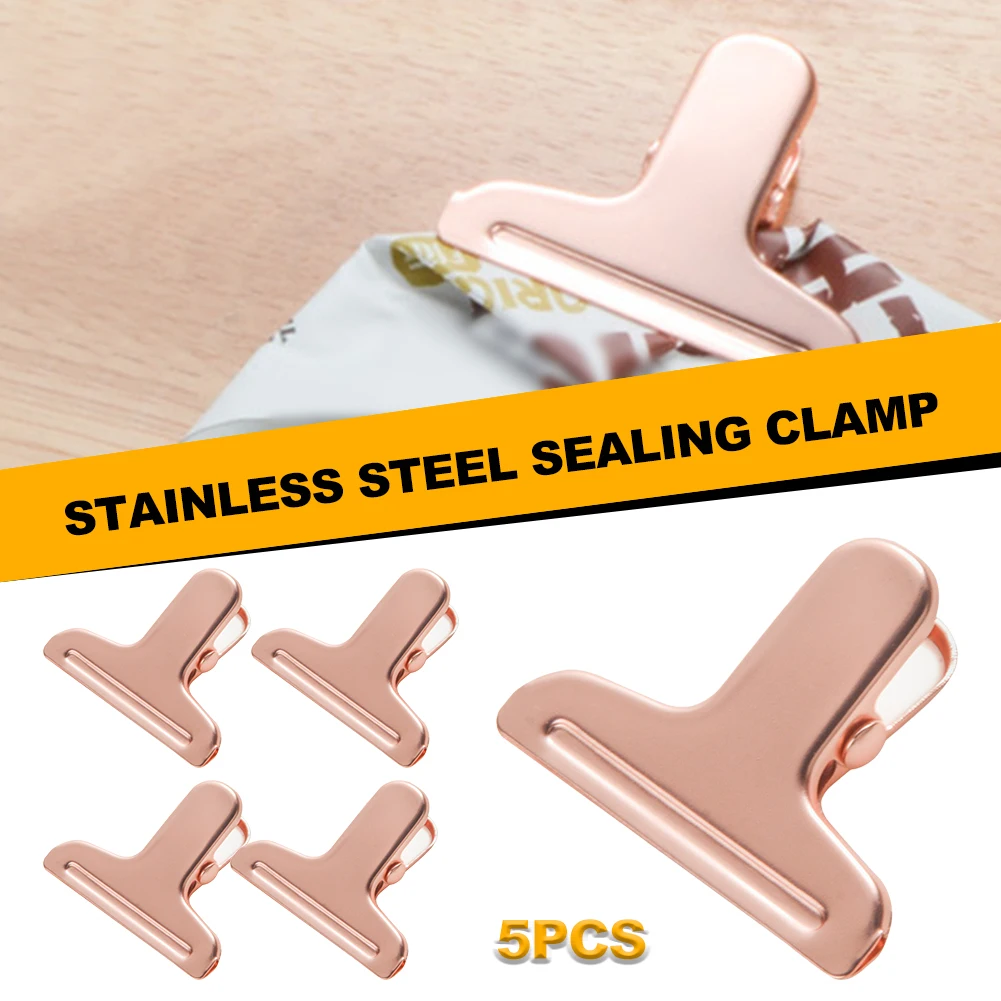 Rose gold Stainless Steel Food Bag Sealing Clip 5cm File Folder Food Preservation Seal Clip Kitchen Bread Coffee Bag Clips
Rose gold Stainless Steel Food Bag Sealing Clip 5cm File Folder Food Preservation Seal Clip Kitchen Bread Coffee Bag Clips