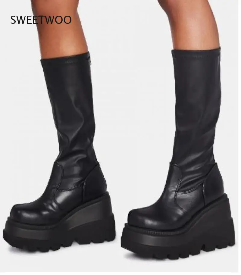 2021 Big Size 43 Gothic Style Black Wedges High Heels Platform Trendy Cool Autumn Winter Motorcycles Boots Shoes Women Footwear
2021 Big Size 43 Gothic Style Black Wedges High Heels Platform Trendy Cool Autumn Winter Motorcycles Boots Shoes Women Footwear