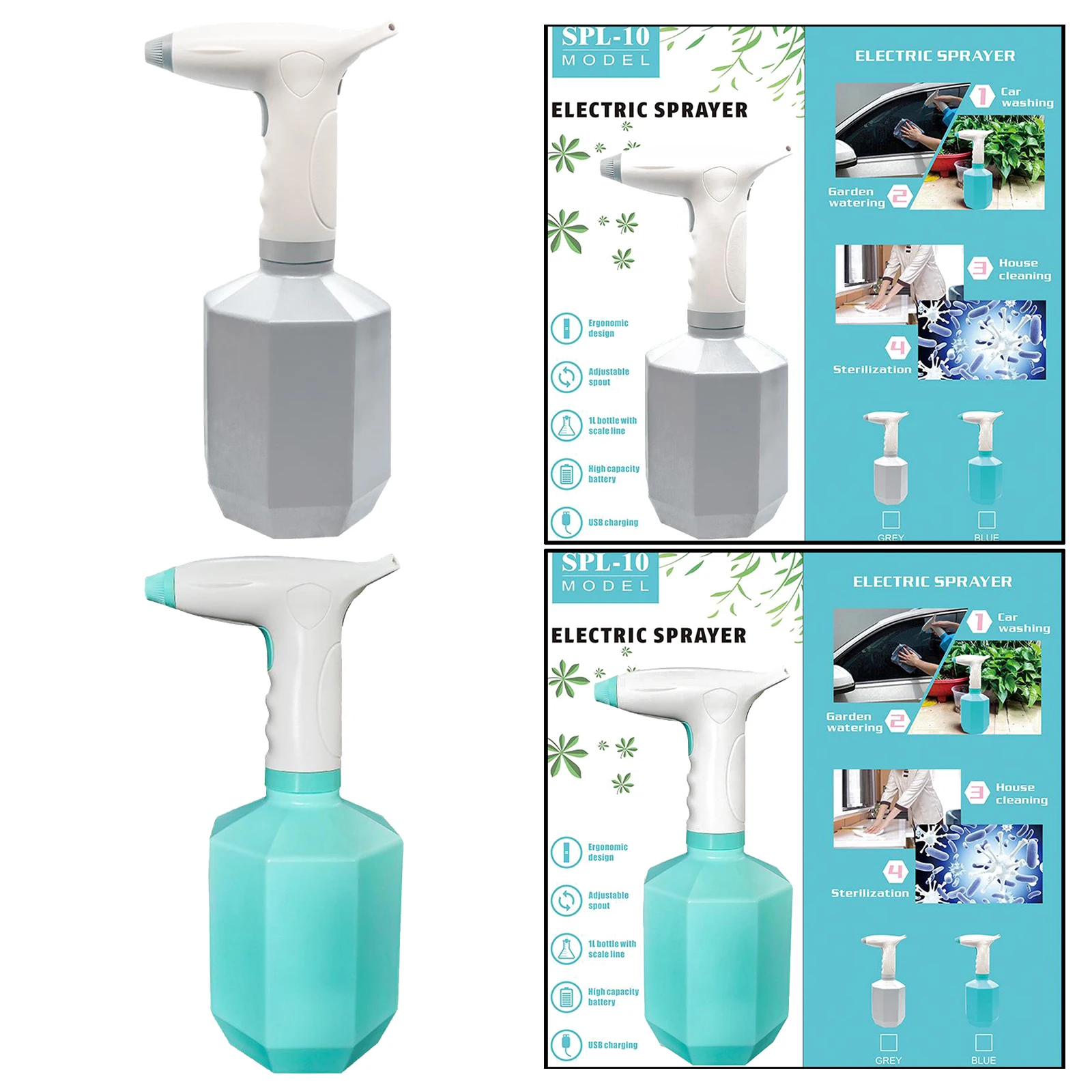 1L USB Plant Spray Bottle 2000mAh Watering Can Adjustable Window Cleaning
1L USB Plant Spray Bottle 2000mAh Watering Can Adjustable Window Cleaning