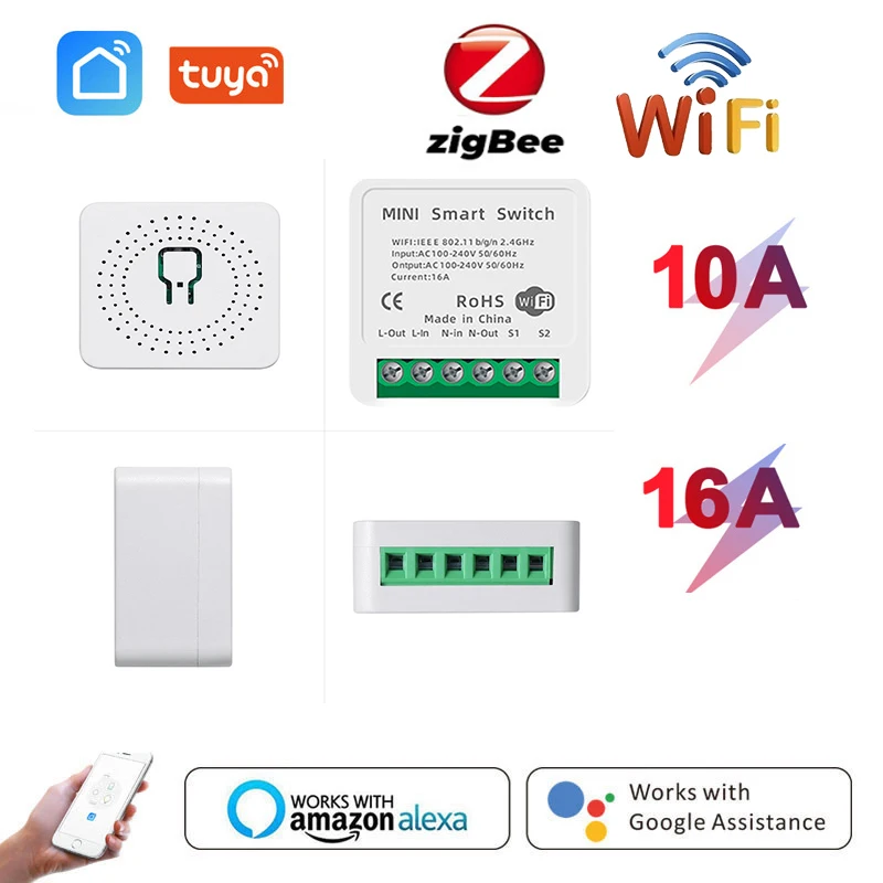 Tuya Smart Wifi Zigbee Switch White 16/10A 2 Way DIY Smart Home Control Module Light Timer with Alexa Google Home Smart Life
Tuya Smart Wifi Zigbee Switch White 16/10A 2 Way DIY Smart Home Control Module Light Timer with Alexa Google Home Smart Life