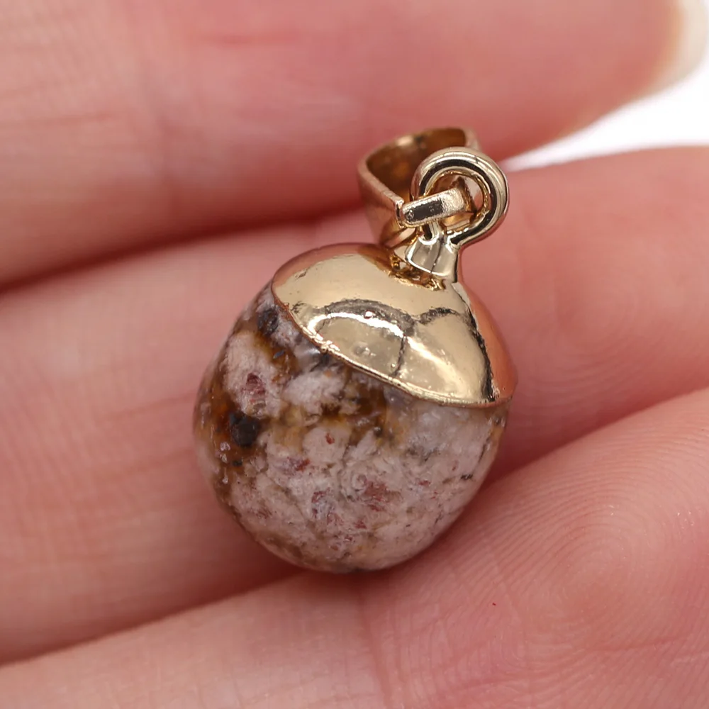 Натуральный камень розовый кварц Лазурит ожерелье кулон маленькая форма фасоли