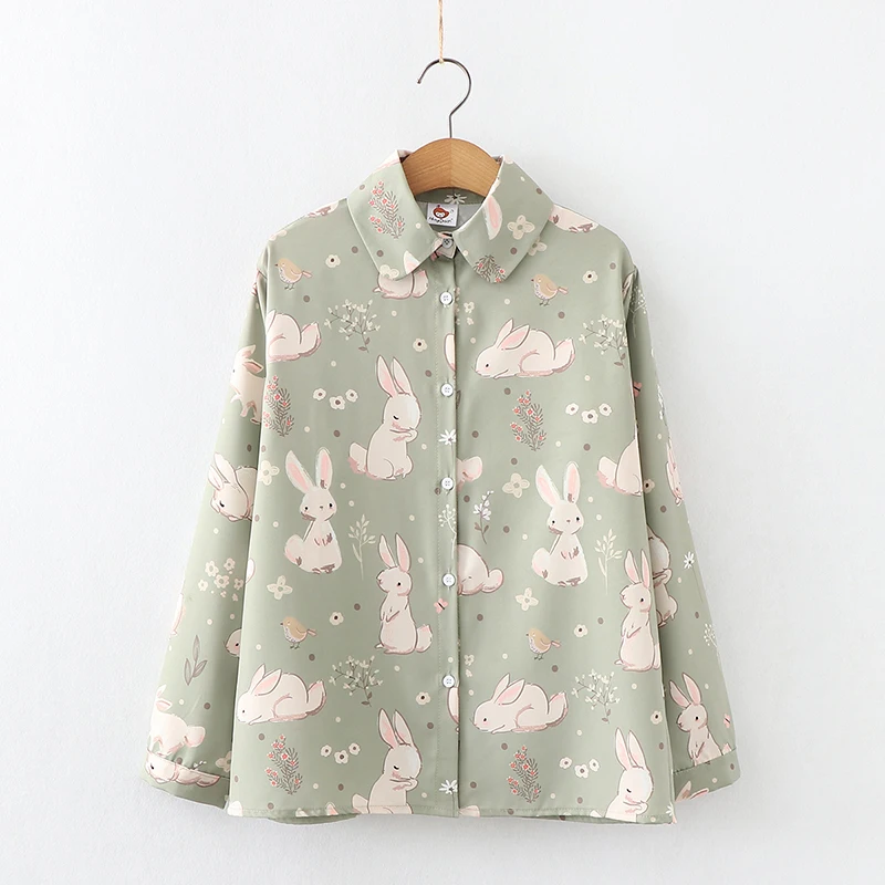 2021 Summer Women Fashion Short Sleeve Turn-down Collar Sweet Rabbit Print Chiffon Blouse Casual Shirts Blusas
2021 Summer Women Fashion Short Sleeve Turn-down Collar Sweet Rabbit Print Chiffon Blouse Casual Shirts Blusas