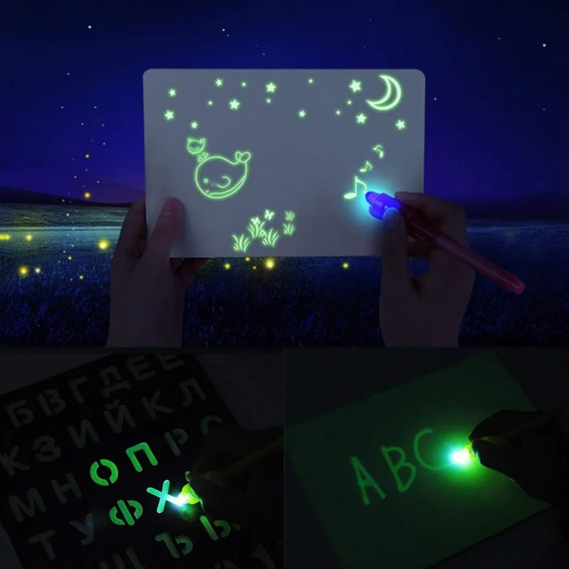 Magic Luminous LED Drawing Board Tablet Set Early Educational Funny Kids Writing Paint Toys Fluorescent Sketchpad Light In Dark
Magic Luminous LED Drawing Board Tablet Set Early Educational Funny Kids Writing Paint Toys Fluorescent Sketchpad Light In Dark