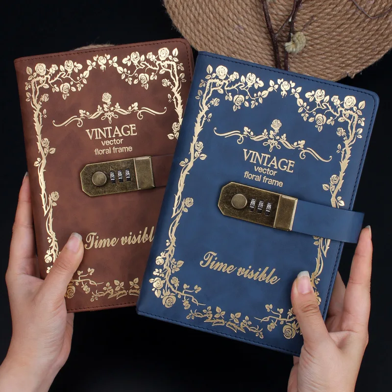 A5 Retro Notebook Password Book with Lock Creative School Supplies Stationery Secret Diary Thickened Journal Planner 270 Pages
A5 Retro Notebook Password Book with Lock Creative School Supplies Stationery Secret Diary Thickened Journal Planner 270 Pages