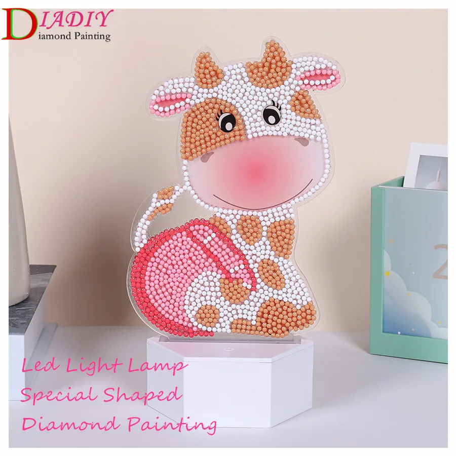 DIY Diamond Painting Led Light Lamp Special Shaped Cartoon Cow Diamond Mosaic Cross Stitch Embroidery Diamond Art Home Gift
DIY Diamond Painting Led Light Lamp Special Shaped Cartoon Cow Diamond Mosaic Cross Stitch Embroidery Diamond Art Home Gift