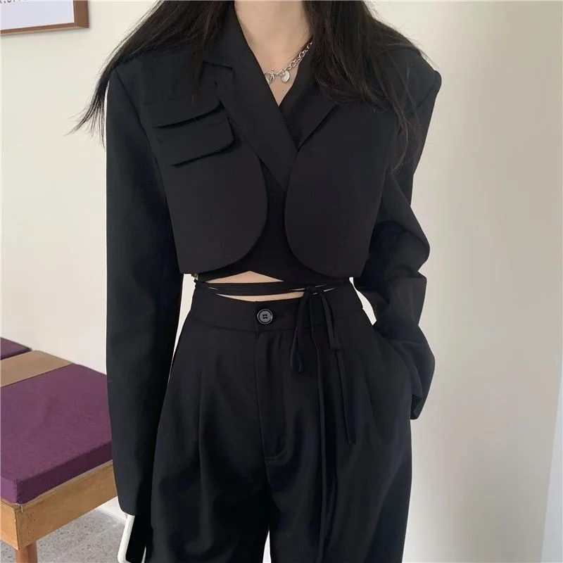 2-Piece Set Fashion Women Crop Blazer Jacket Trousers Suits Wide Leg Pants Outfit
2-Piece Set Fashion Women Crop Blazer Jacket Trousers Suits Wide Leg Pants Outfit