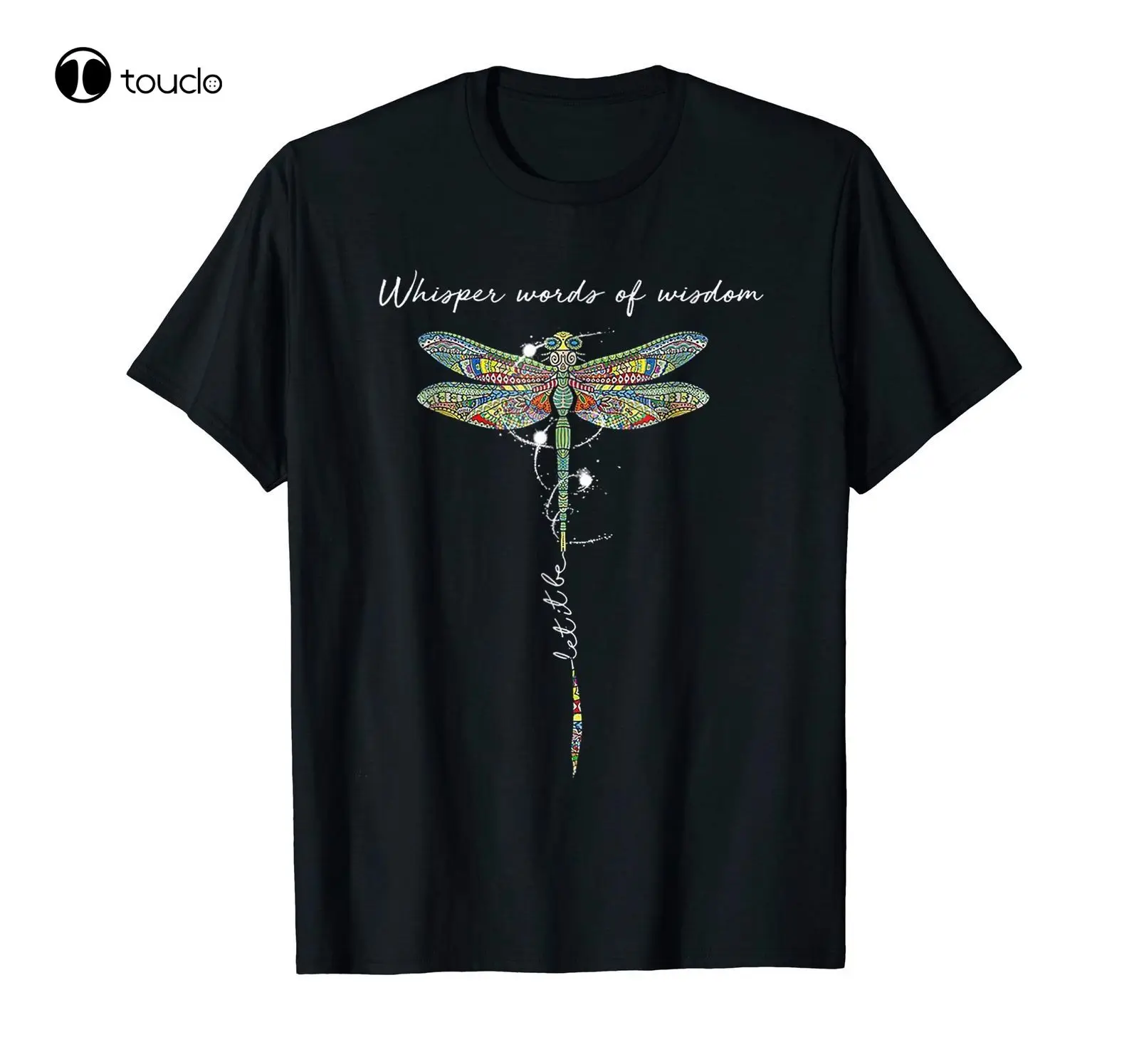 Мужская хлопковая футболка с надписями мудрости и надписью «Let It Be Dragonfly»
Мужская хлопковая футболка с надписями мудрости и надписью «Let It Be Dragonfly»