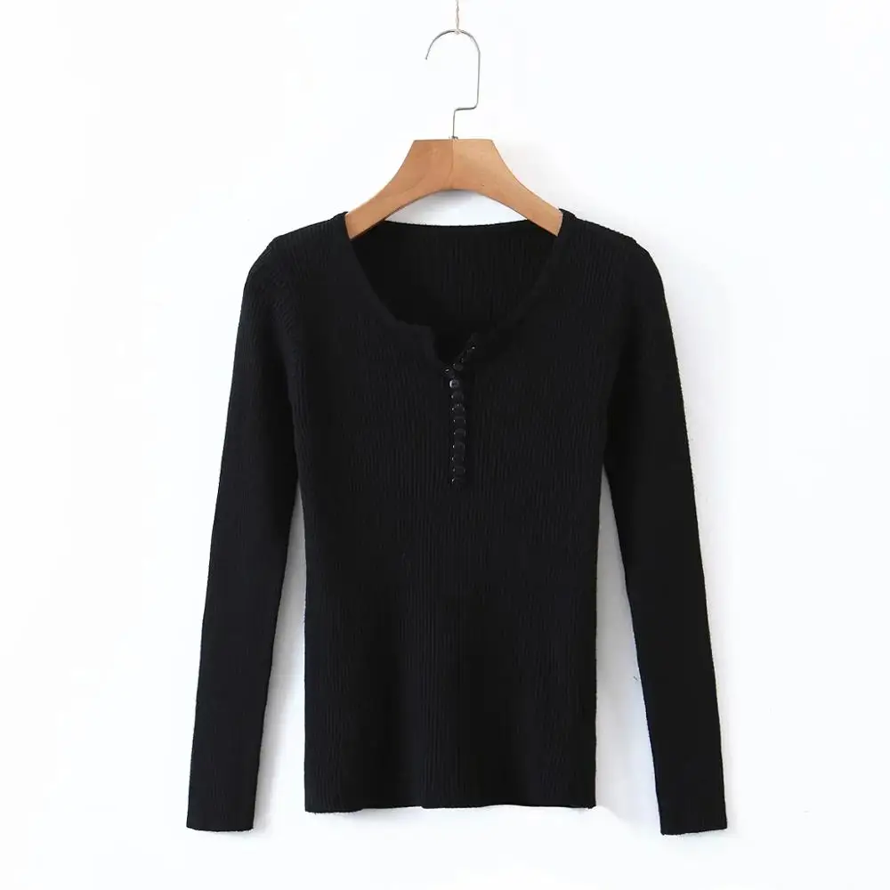 Sweater For women in early autumn 2020 long sleeve plain color pullover thin knit sweater for women with V-neck button up trim b
Sweater For women in early autumn 2020 long sleeve plain color pullover thin knit sweater for women with V-neck button up trim b