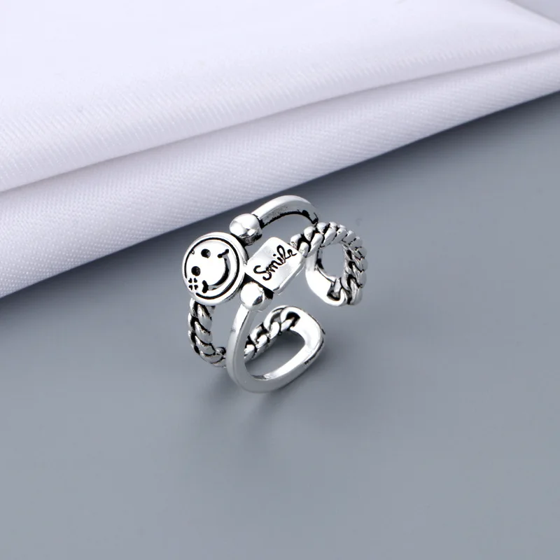 MrZMsZ Alphabet Smiley Rings For Women Vintage Luxurious Adjustable Open Ring Teen Girls 2021 Trendy Gift Fashion Jewelry
MrZMsZ Alphabet Smiley Rings For Women Vintage Luxurious Adjustable Open Ring Teen Girls 2021 Trendy Gift Fashion Jewelry