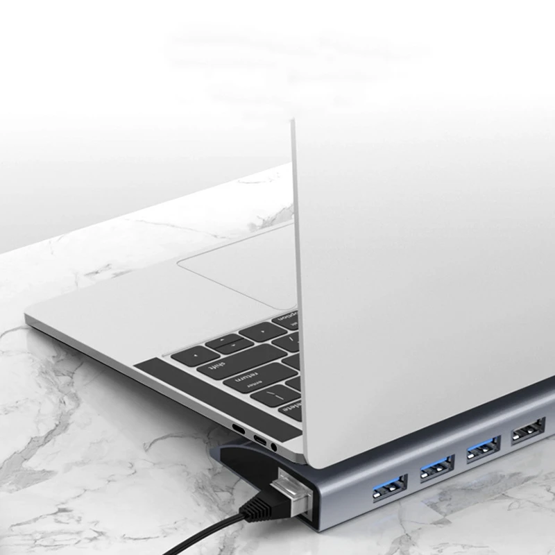 USB C HUB, 11-In-1 Type C HUB Adapter with 4K HDMI, SD/TF Card Reader, VGA, Gigabit Ethernet Port, 3.5mm Audio, USB 3.0
USB C HUB, 11-In-1 Type C HUB Adapter with 4K HDMI, SD/TF Card Reader, VGA, Gigabit Ethernet Port, 3.5mm Audio, USB 3.0