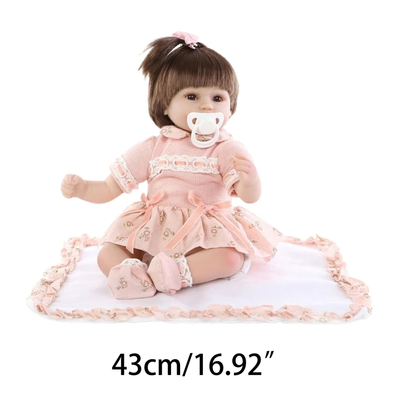 17 inch 43cm Lovely Reborn Baby Girl Dolls Toddler Realistic Looking Lifelike Silicone Short Hair Newborn Toy Gift 
17 inch 43cm Lovely Reborn Baby Girl Dolls Toddler Realistic Looking Lifelike Silicone Short Hair Newborn Toy Gift