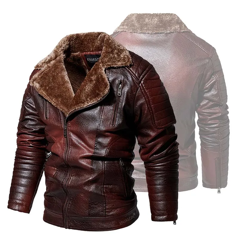 Mcikkny Men Winter Pu Leather Jackets Fleece Lined Motorycle Leather Outwear Coats For Male Size L-3XL Thermal
Mcikkny Men Winter Pu Leather Jackets Fleece Lined Motorycle Leather Outwear Coats For Male Size L-3XL Thermal