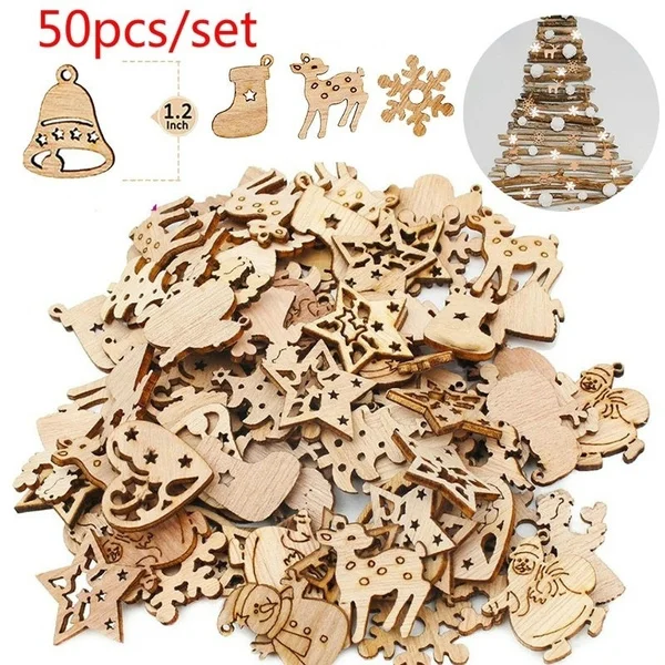 50pcs Creative Christmas Holiday Ornaments Snowman Wood Tree Mini Cartoon Wood Chips DIY Accessories Pendant
50pcs Creative Christmas Holiday Ornaments Snowman Wood Tree Mini Cartoon Wood Chips DIY Accessories Pendant