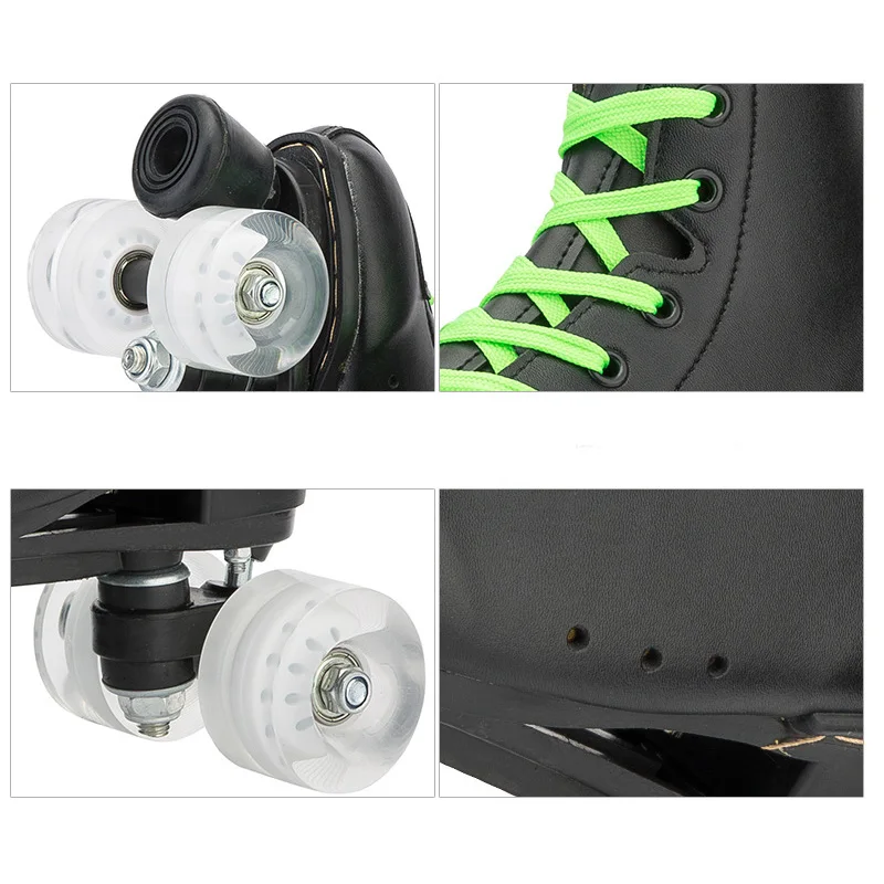 2020 Women Girls Microfiber Roller Skates 2 Double Row 4 Wheels PU Skating Shoes Sliding Quad Flashing Skates Sneakers Training
2020 Women Girls Microfiber Roller Skates 2 Double Row 4 Wheels PU Skating Shoes Sliding Quad Flashing Skates Sneakers Training
