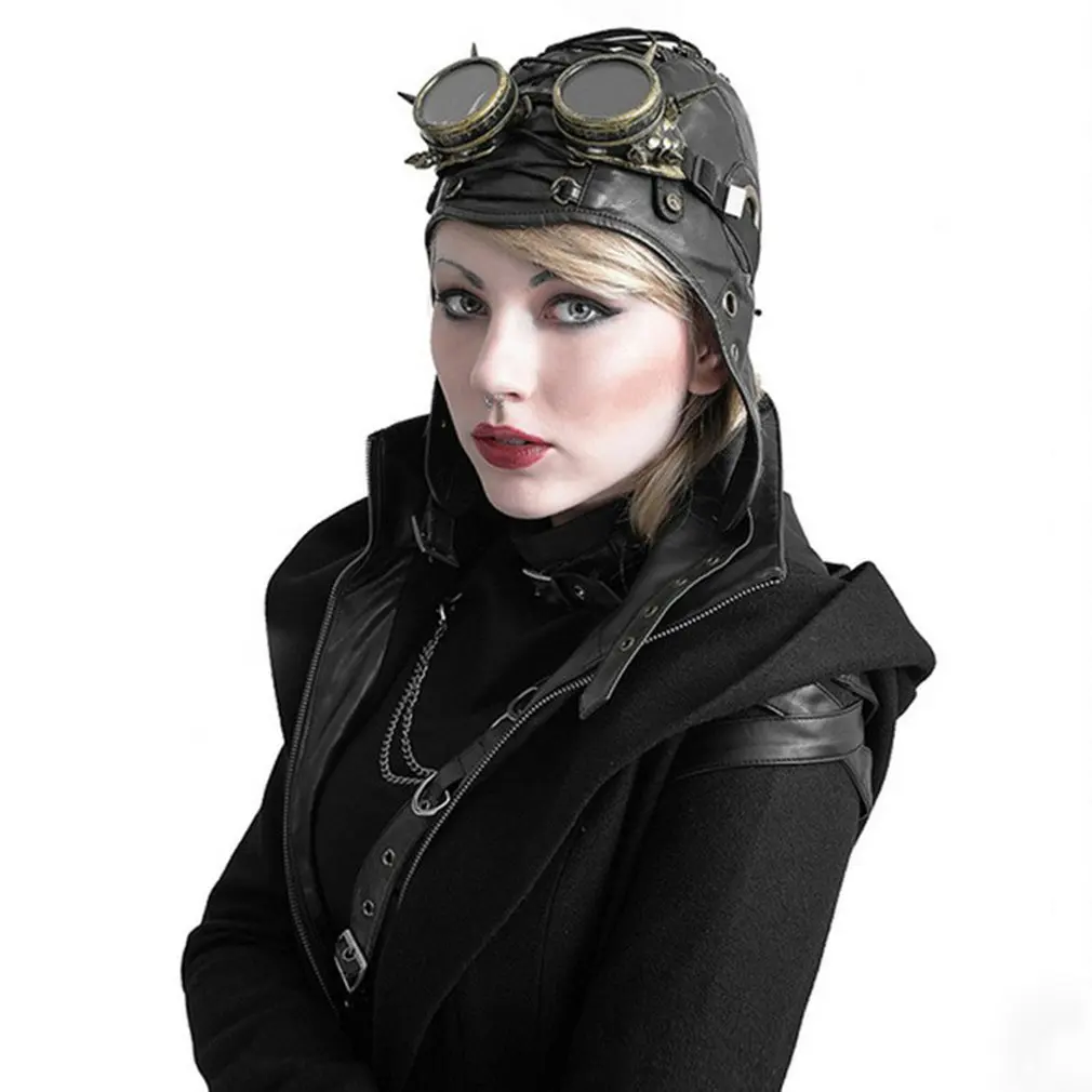 High Quality Leather Aviator Hat Leather Helmet Pilot Steampunk Cap Vintage Aviator Hat For Men And Women Decorative Accessories
High Quality Leather Aviator Hat Leather Helmet Pilot Steampunk Cap Vintage Aviator Hat For Men And Women Decorative Accessories