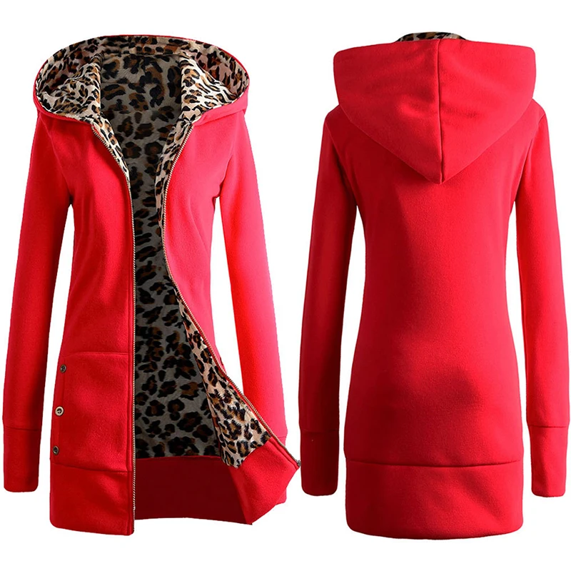 Women Jacket Thicker Hooded Sweatshirt Leopard Zipper Coat Women Velvet Overcoat Outwear Women's Autumn Jacket
Women Jacket Thicker Hooded Sweatshirt Leopard Zipper Coat Women Velvet Overcoat Outwear Women's Autumn Jacket