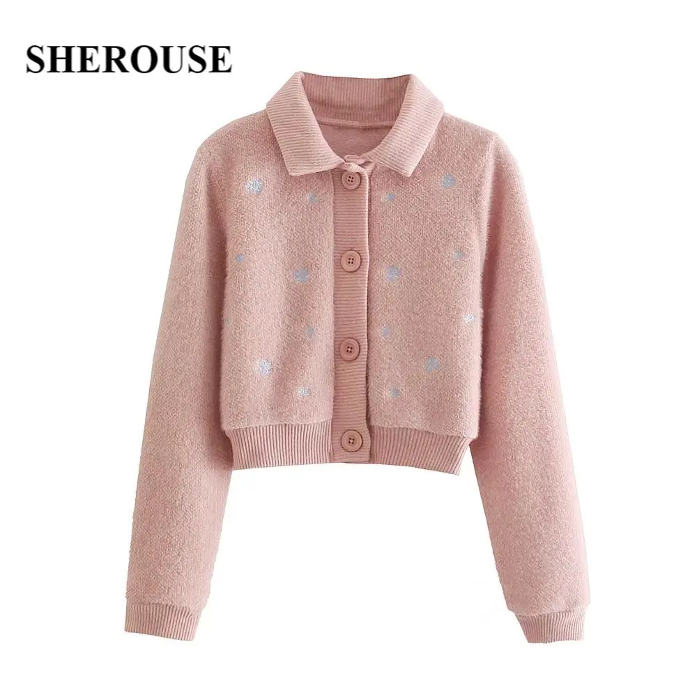 Женский укороченный вязаный кардиган с вышивкой Sherouse, однобортный кардиган с длинными рукавами и отложным воротником, вязаный свитер, шика...
Женский укороченный вязаный кардиган с вышивкой Sherouse, однобортный кардиган с длинными рукавами и отложным воротником, вязаный свитер, шика...