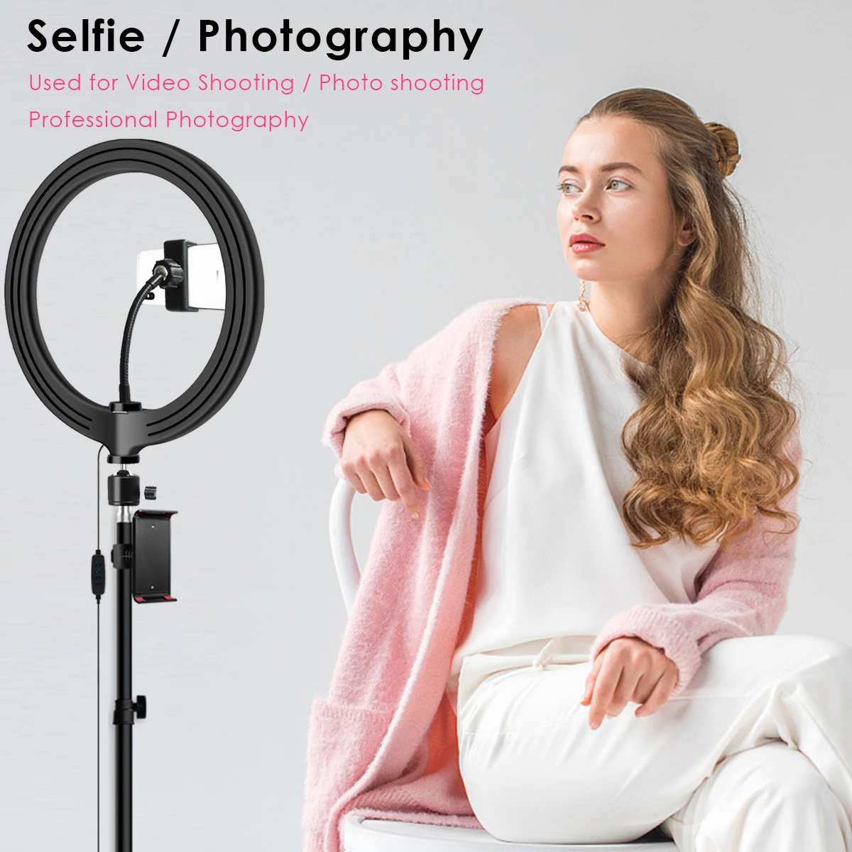 26cm/10inch 3 Light Color Adjustment LED Ring Light Dimmable LED Live Video Ring Light Set With Tripod Tablet Clip
26cm/10inch 3 Light Color Adjustment LED Ring Light Dimmable LED Live Video Ring Light Set With Tripod Tablet Clip