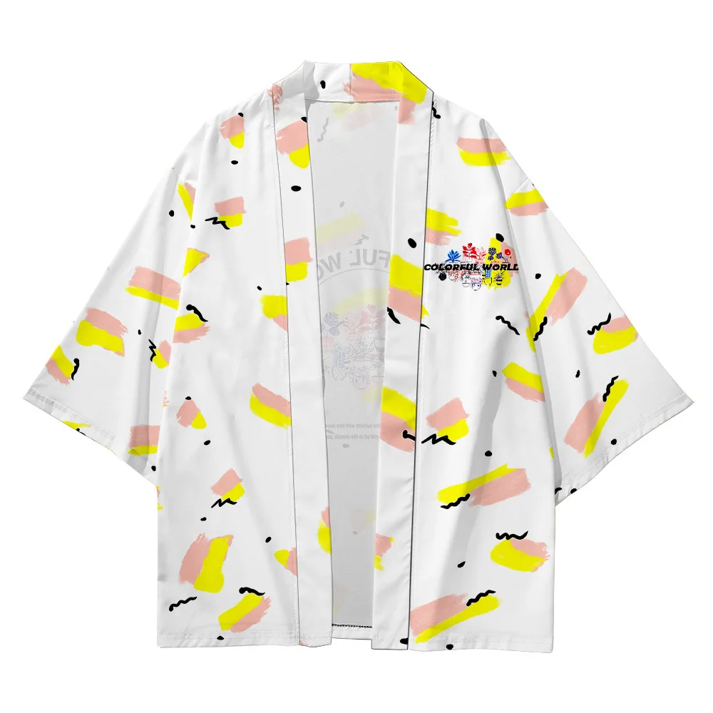 Men Cardigan Harajuku Robe Clothes Summer Japanese Style Samurai White Print Kimono Streetwear And Pant
Men Cardigan Harajuku Robe Clothes Summer Japanese Style Samurai White Print Kimono Streetwear And Pant