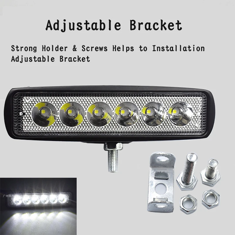 New 1PC 18W 6000K LED Work Light Bar Driving Lamp Fog Lights for Off-Road SUV Car Boat Truck 1800LM Offroad Car Accessories
New 1PC 18W 6000K LED Work Light Bar Driving Lamp Fog Lights for Off-Road SUV Car Boat Truck 1800LM Offroad Car Accessories