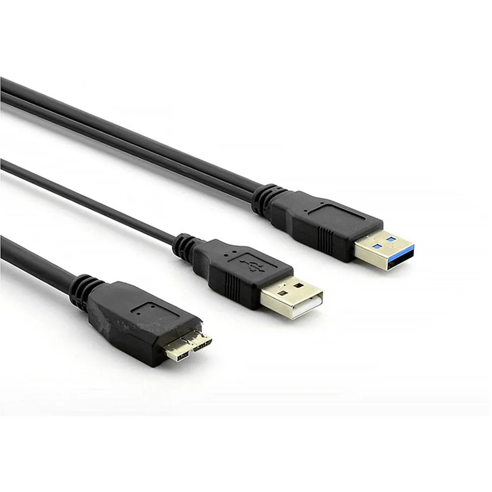 KUYIA Y Кабель USB 3 0 1FT/ 2.5FT/3FT до 5 Гбит/с Папа-папа Micro B с Тип в Мощность Wii U внешний