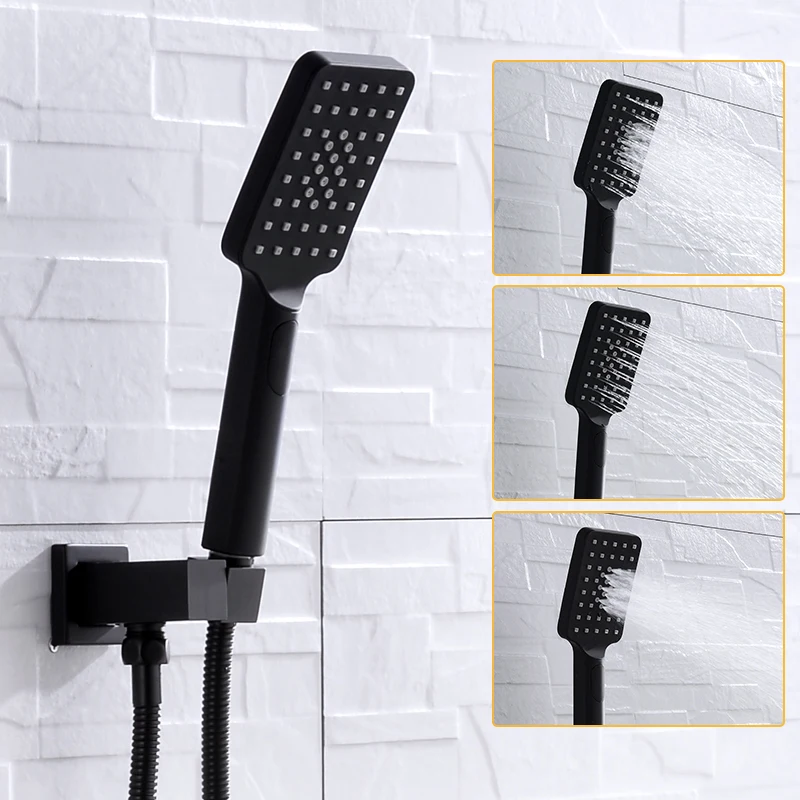 3 Patterns Square Hand Held Shower Head Spray and 1.5m Hose Bathroom Hand Shower with Holder Matte Black
3 Patterns Square Hand Held Shower Head Spray and 1.5m Hose Bathroom Hand Shower with Holder Matte Black
